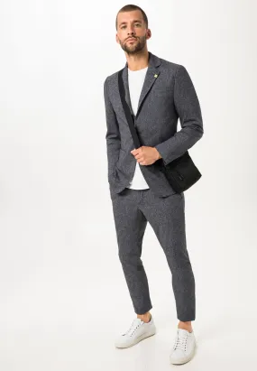 BENVENUTO SNEAKER SUIT HOSE DUNKELBLAU MELIERT 3936-2747